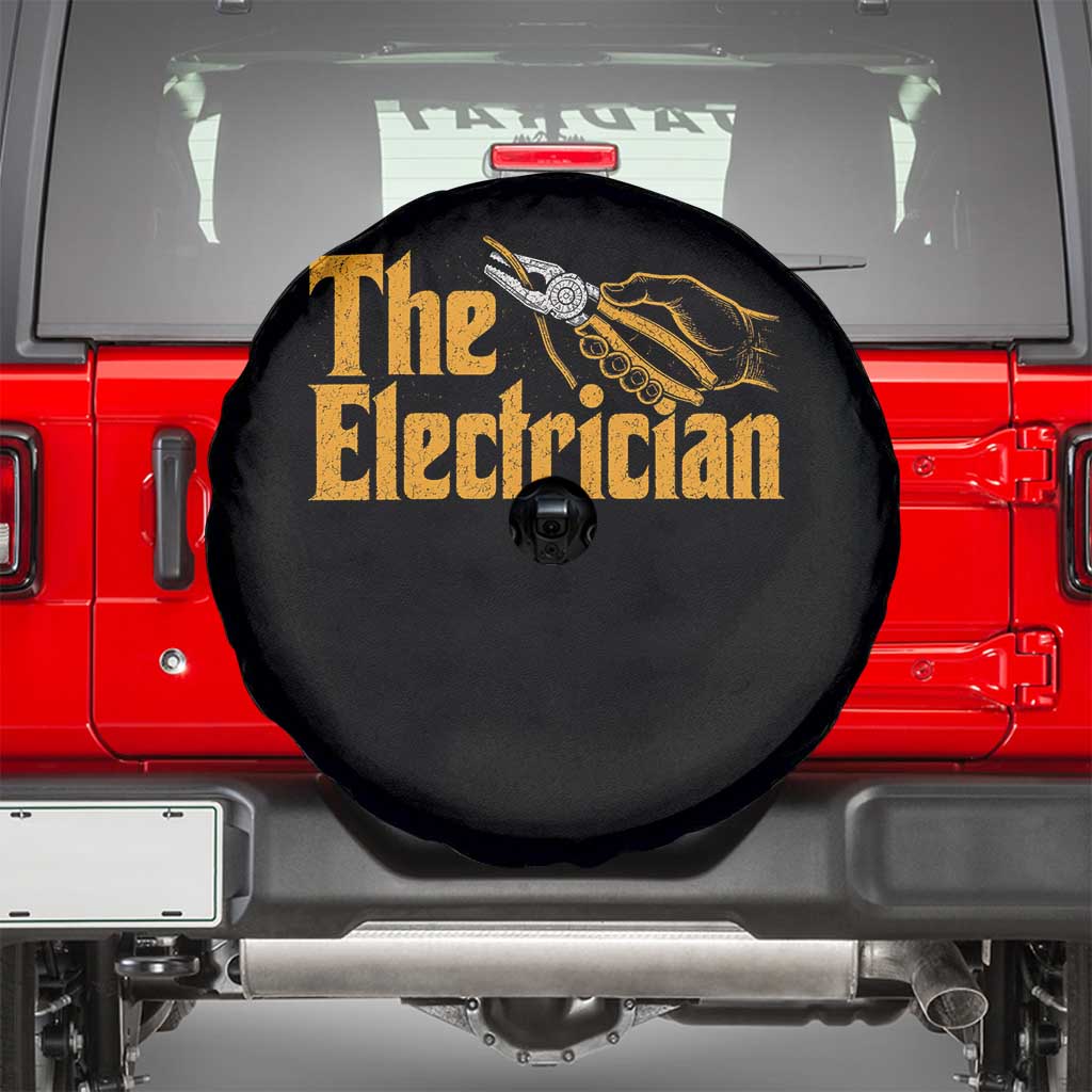 The Electrician Spare Tire Cover Vintage Wire Stripper Pliers Graphic TS10 Black Print Your Wear