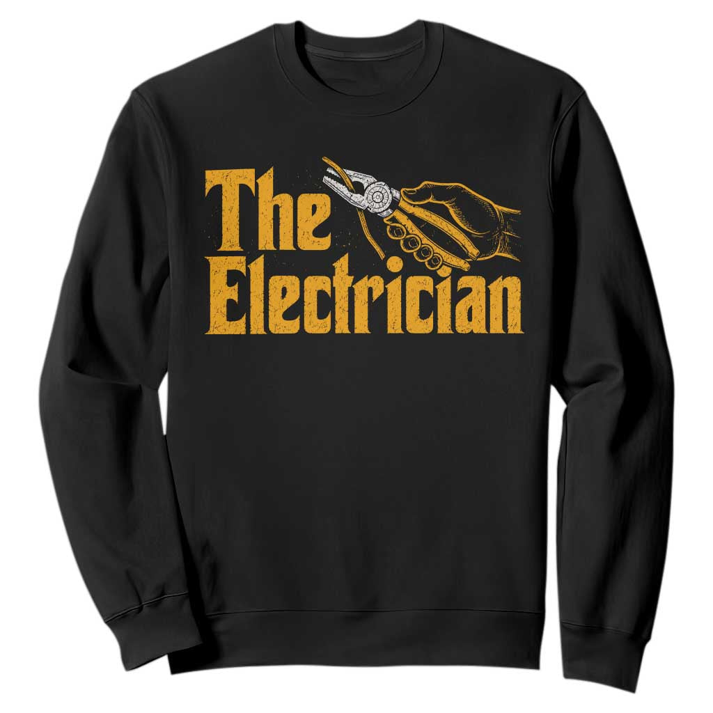 The Electrician Sweatshirt Vintage Wire Stripper Pliers Graphic TS10 Black Print Your Wear