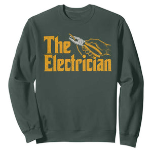The Electrician Sweatshirt Vintage Wire Stripper Pliers Graphic TS10 Dark Forest Green Print Your Wear
