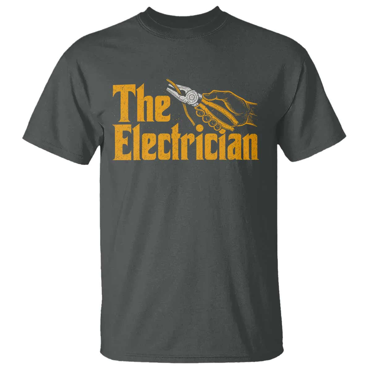 The Electrician T Shirt Vintage Wire Stripper Pliers Graphic TS10 Dark Heather Print Your Wear