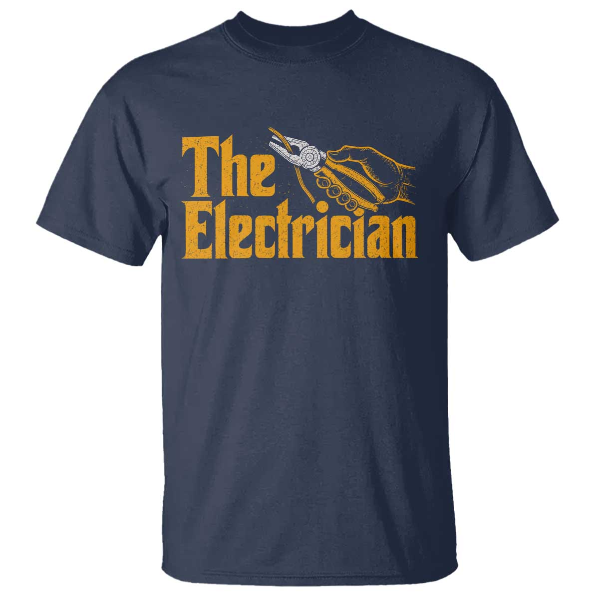 The Electrician T Shirt Vintage Wire Stripper Pliers Graphic TS10 Navy Print Your Wear