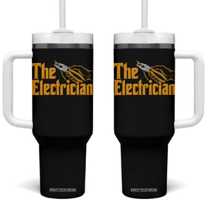 The Electrician Tumbler With Handle Vintage Wire Stripper Pliers Graphic TS10 One Size: 40 oz Black Print Your Wear