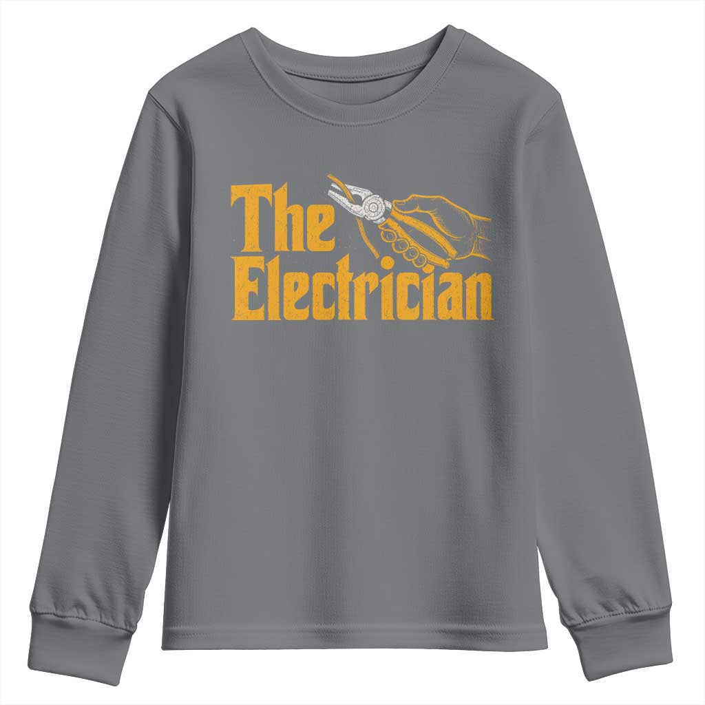 The Electrician Youth Sweatshirt Vintage Wire Stripper Pliers Graphic TS10 Charcoal Print Your Wear