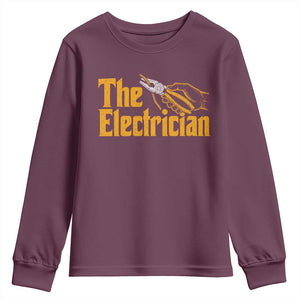 The Electrician Youth Sweatshirt Vintage Wire Stripper Pliers Graphic TS10 Maroon Print Your Wear
