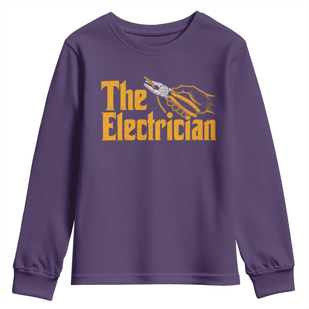 The Electrician Youth Sweatshirt Vintage Wire Stripper Pliers Graphic TS10 Purple Print Your Wear