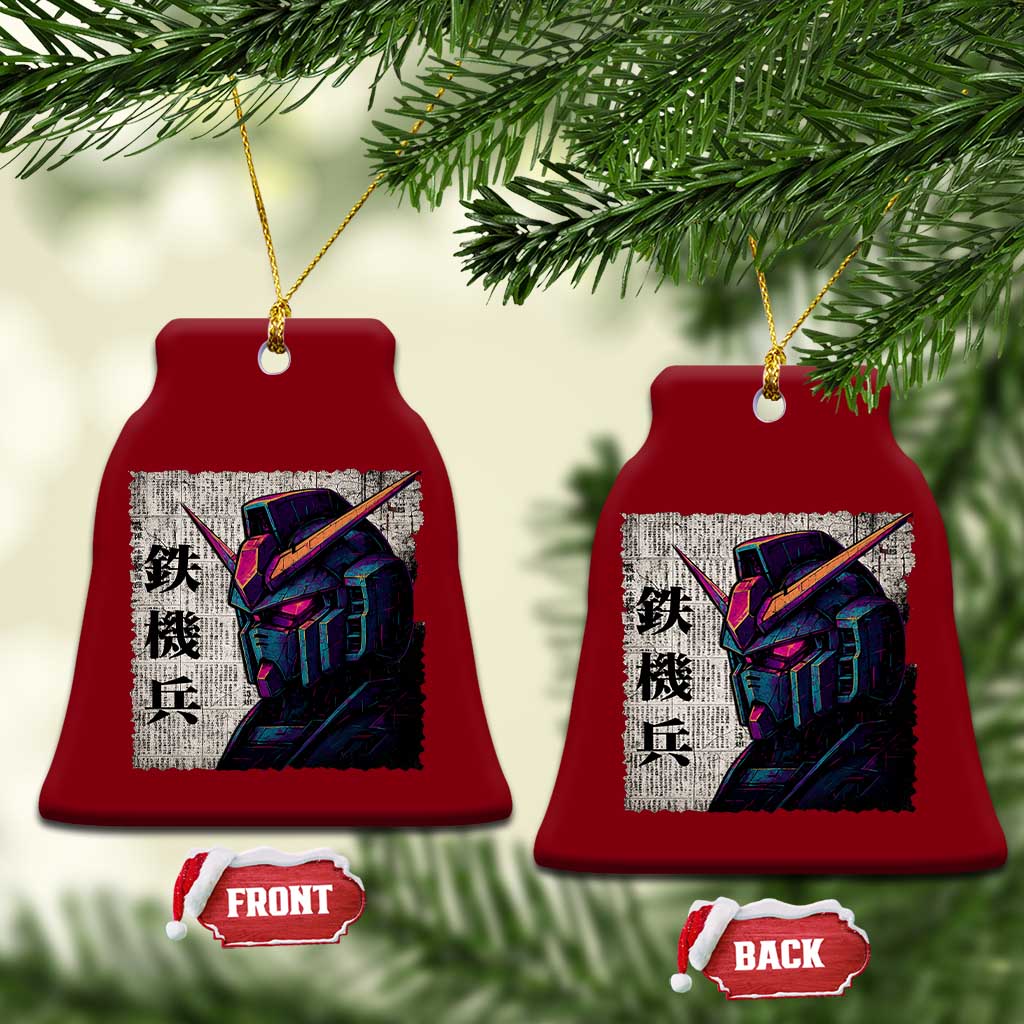 Japanese Mecha Robot Ceramic Ornament Samurai Inspired Futuristic Kanji Design TS10 Print Your Wear