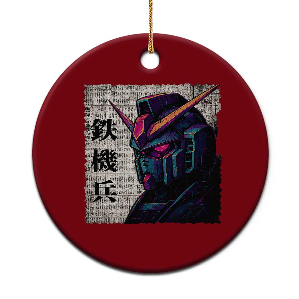 Japanese Mecha Robot Ceramic Ornament Samurai Inspired Futuristic Kanji Design TS10 1pc Red Print Your Wear