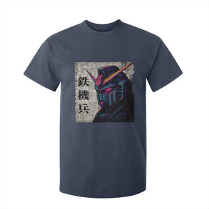 Japanese Mecha Robot T Shirt For Kid Samurai Inspired Futuristic Kanji Design TS10 Navy Print Your Wear