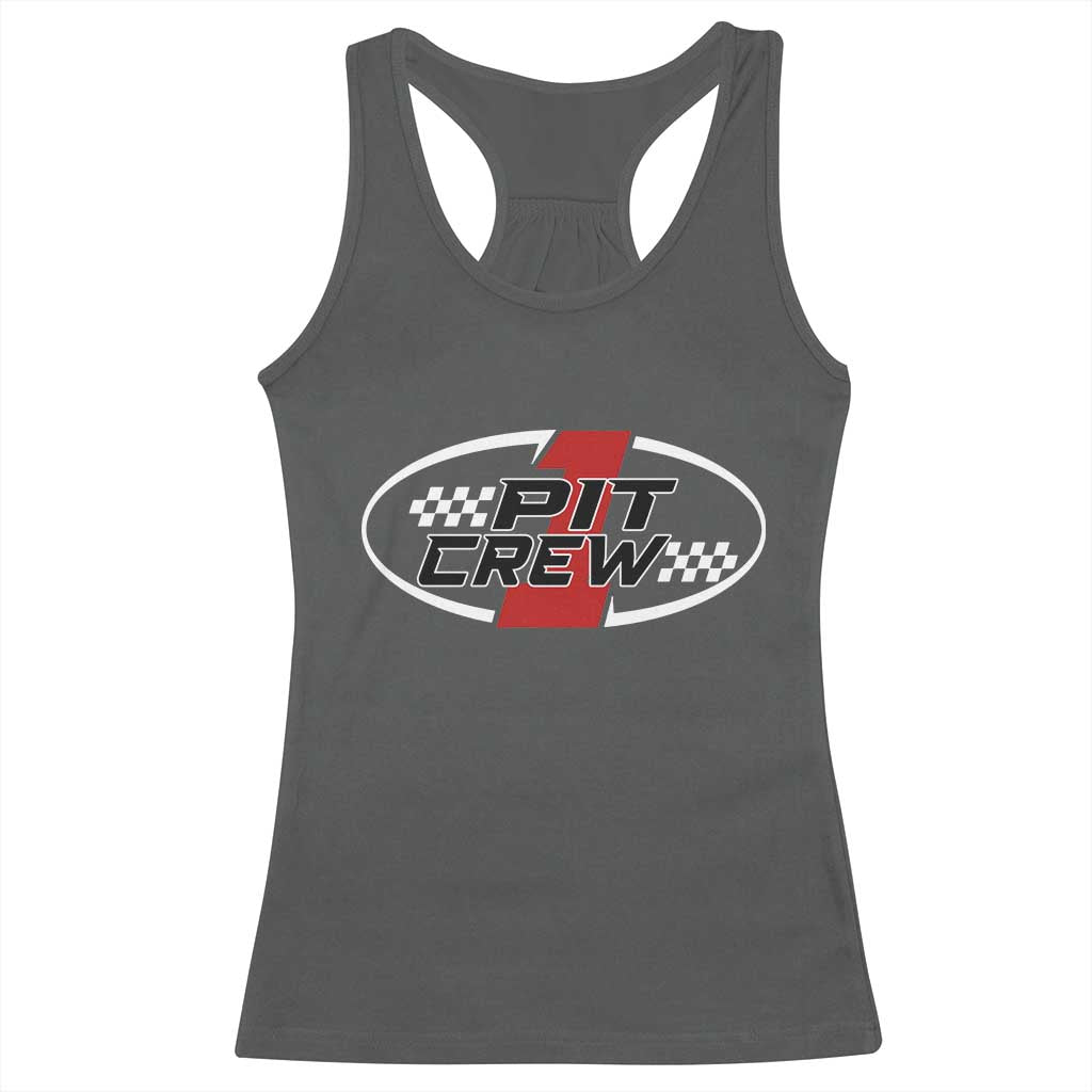 Pit Crew Racerback Tank Top Race Car Racing Birthday Hosting Parties TS10 Dark Heather Print Your Wear