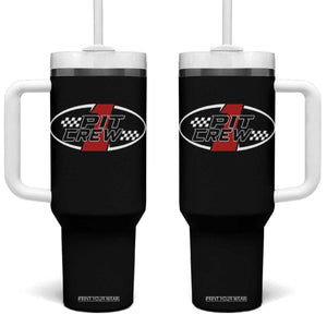 Pit Crew Tumbler With Handle Race Car Racing Birthday Hosting Parties TS10 One Size: 40 oz Black Print Your Wear