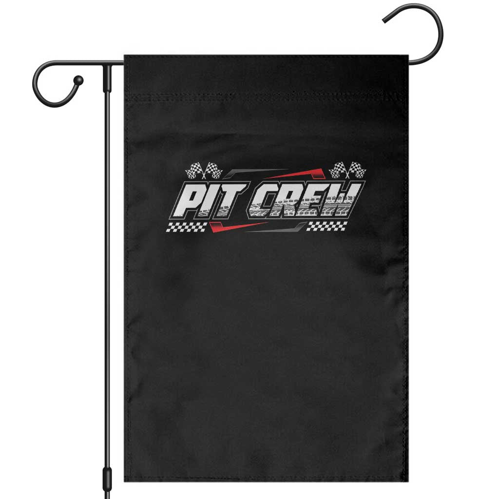 Pit Crew Garden Flag Race Car Family Racing Birthday Parties TS10 Black Print Your Wear