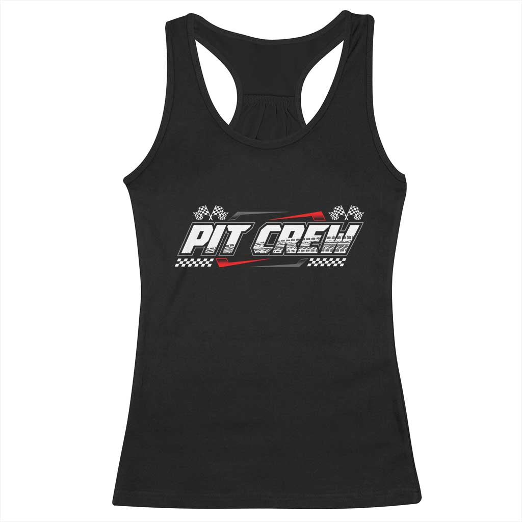 Pit Crew Racerback Tank Top Race Car Family Racing Birthday Parties TS10 Black Print Your Wear