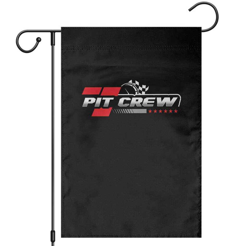Pit Crew Garden Flag Family Racing Birthday Race Car TS10 Black Print Your Wear
