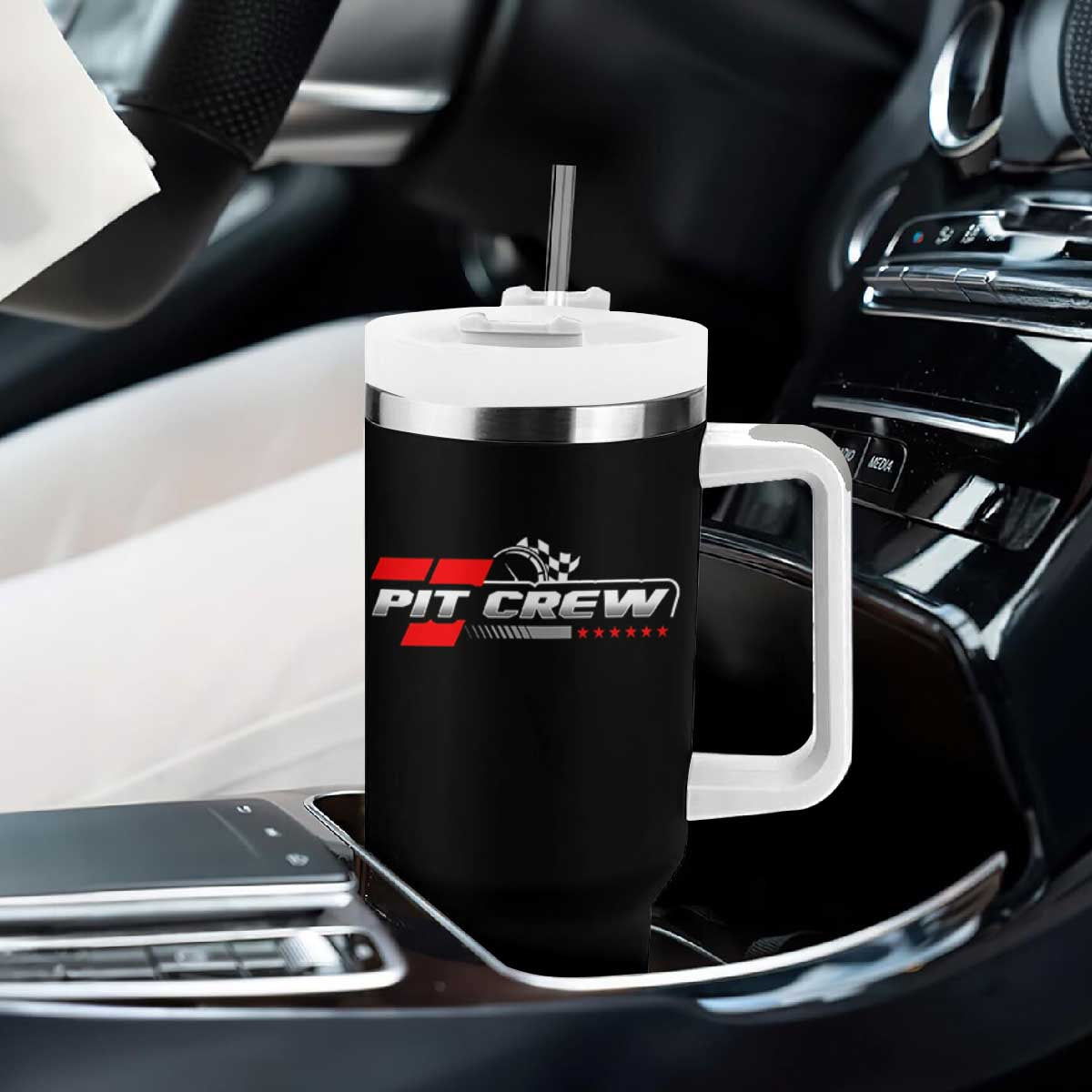Pit Crew Tumbler With Handle Family Racing Birthday Race Car TS10 Print Your Wear
