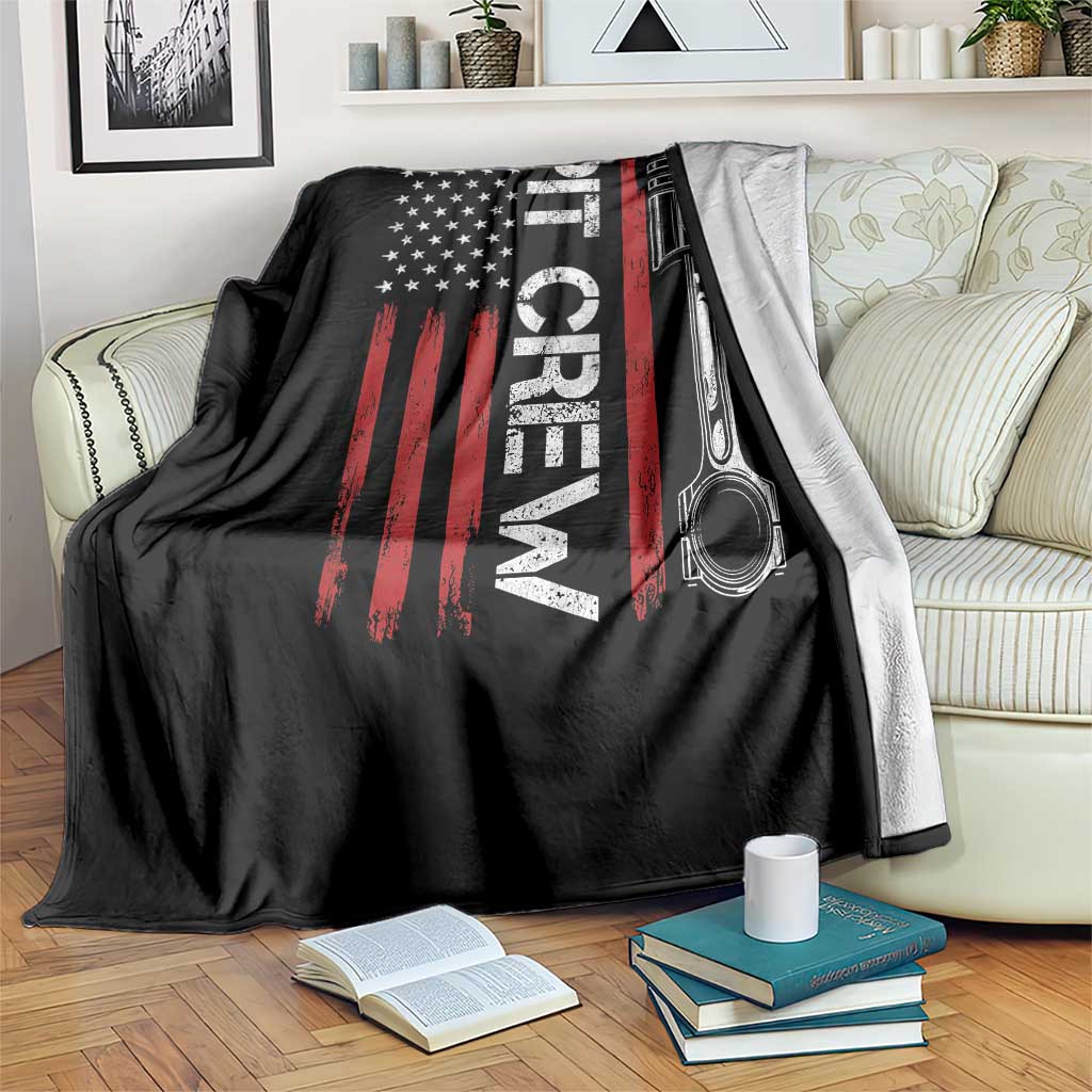 Pit Crew Throw Blanket Racing Race Car American Flag TS10 Print Your Wear