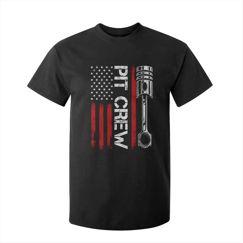 Pit Crew T Shirt For Kid Racing Race Car American Flag TS10 Black Print Your Wear
