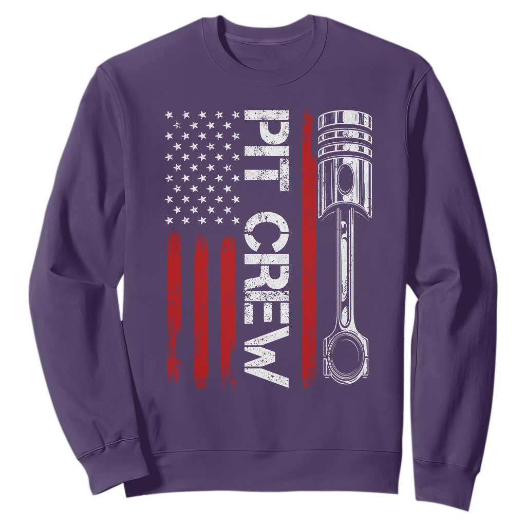 Pit Crew Sweatshirt Racing Race Car American Flag TS10 Purple Print Your Wear