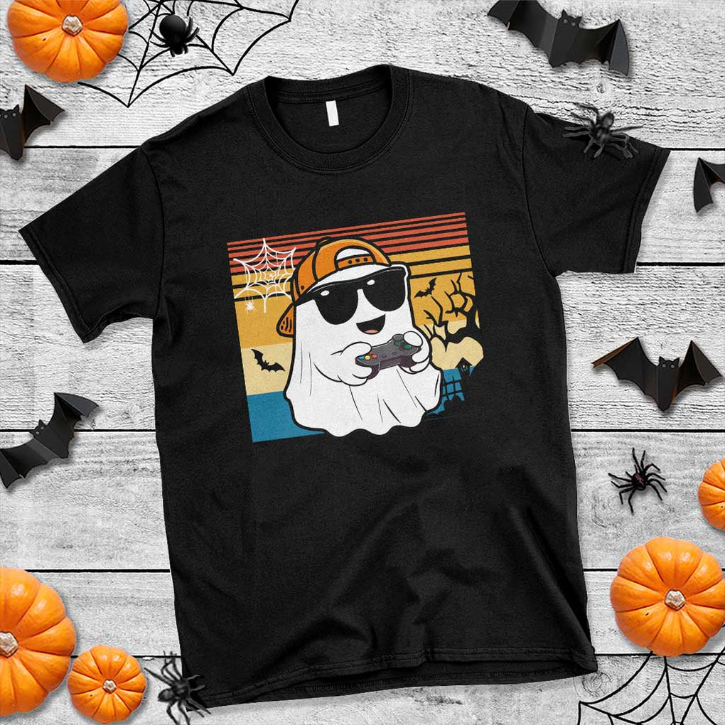 Halloween Boys Kids Ghost Gamer Scary Costume Gaming Men T Shirt Retro Funny Halloween TS10 Black Print Your Wear