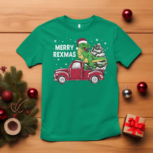 Dinosaur Christmas Tree T Shirt Merry Rexmas Xmas Pet Dino Trex Red Truck Family TS10 Irish Green Print Your Wear