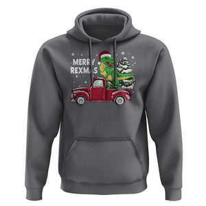 Dinosaur Christmas Tree Hoodie Merry Rexmas Xmas Pet Dino Trex Red Truck Family TS10 Charcoal Print Your Wear