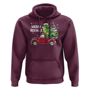 Dinosaur Christmas Tree Hoodie Merry Rexmas Xmas Pet Dino Trex Red Truck Family TS10 Maroon Print Your Wear