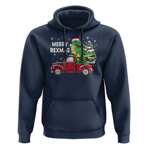 Dinosaur Christmas Tree Hoodie Merry Rexmas Xmas Pet Dino Trex Red Truck Family TS10 Navy Print Your Wear