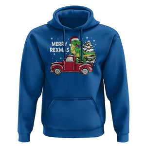 Dinosaur Christmas Tree Hoodie Merry Rexmas Xmas Pet Dino Trex Red Truck Family TS10 Royal Blue Print Your Wear