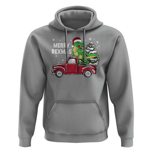 Dinosaur Christmas Tree Hoodie Merry Rexmas Xmas Pet Dino Trex Red Truck Family TS10 Sport Gray Print Your Wear