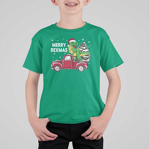 Dinosaur Christmas Tree T Shirt For Kid Merry Rexmas Xmas Pet Dino Trex Red Truck Family TS10 Irish Green Print Your Wear