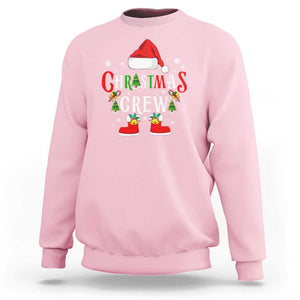 Christmas Crew Sweatshirt Merry and Bright Christmas Shirt Xmas TS10 Light Pink Print Your Wear