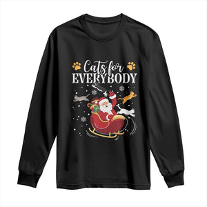 Christmas Cat Lover Long Sleeve Shirt Cats For Everybody Funny Xmas TS10 Black Print Your Wear