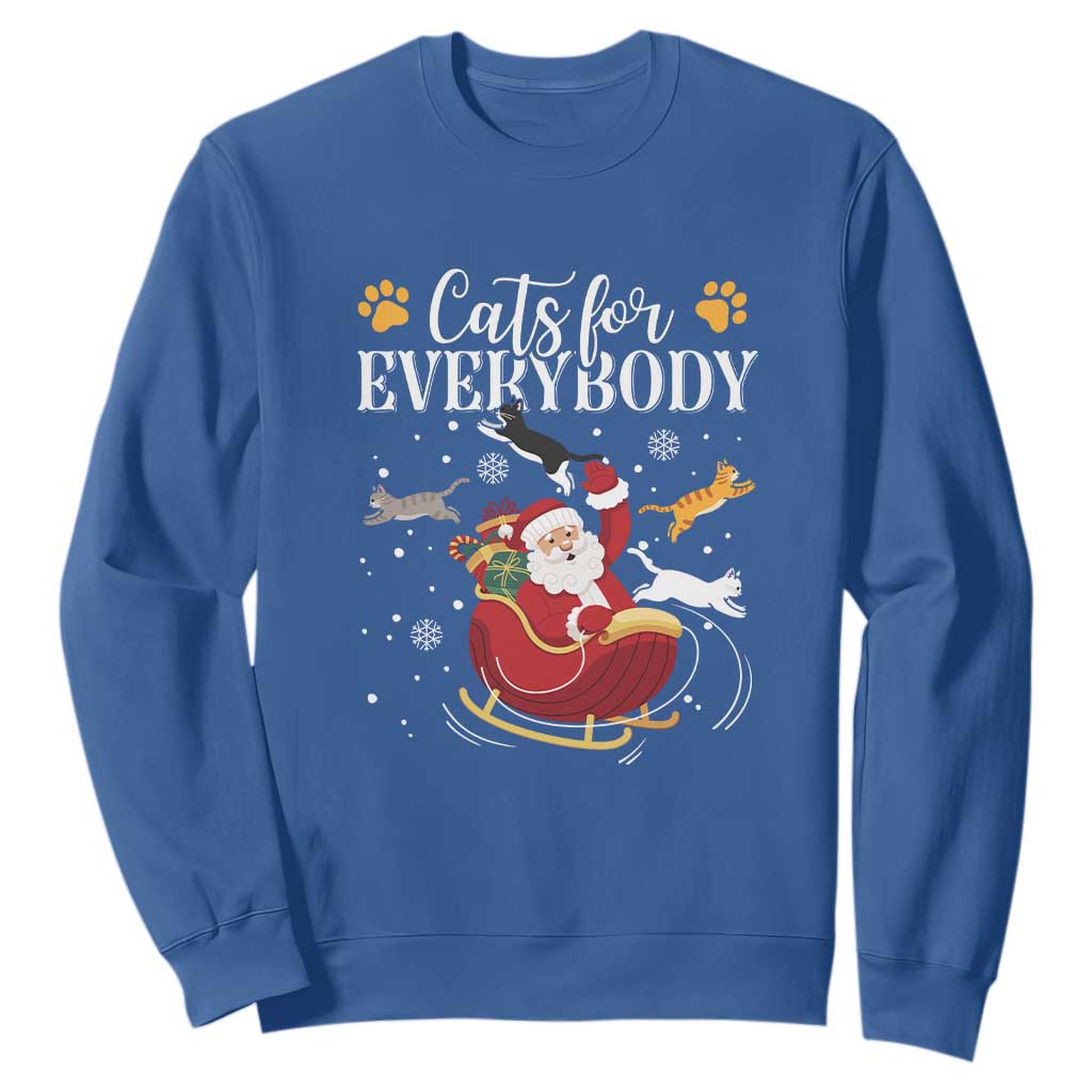 Christmas Cat Lover Sweatshirt Cats For Everybody Funny Xmas TS10 Royal Blue Print Your Wear