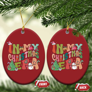 Cute Christmas Ornament Groovy Holiday In My Xmas Era TS10 Oval Red Print Your Wear