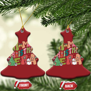 Cute Christmas Ornament Groovy Holiday In My Xmas Era TS10 Christmas Tree Red Print Your Wear