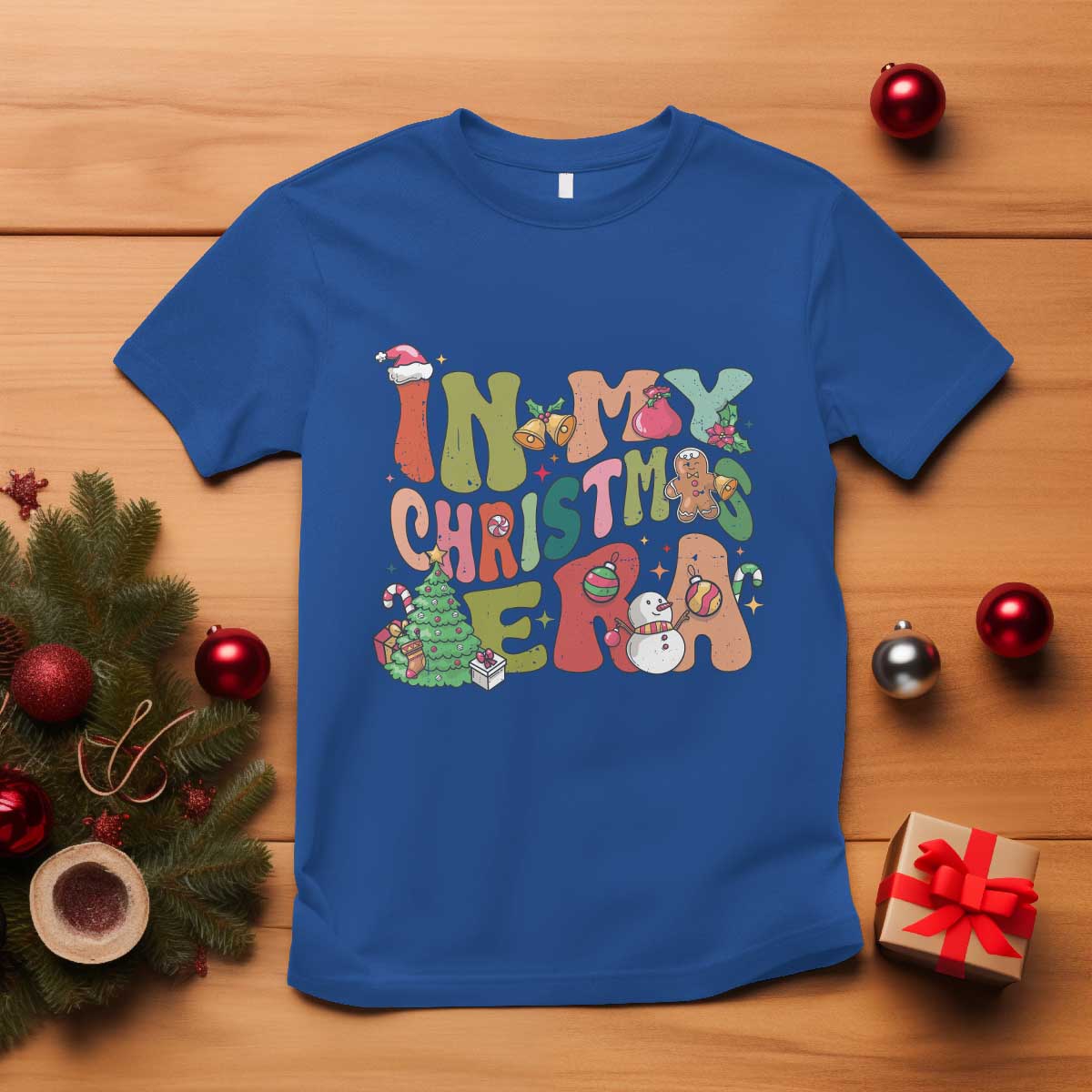 In My Christmas Era T Shirt Cute Groovy Holiday Xmas TS10 Royal Blue Print Your Wear