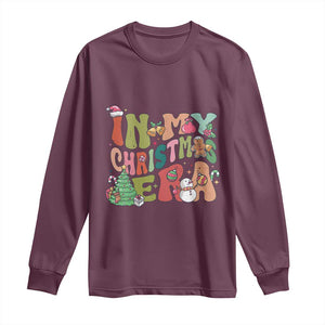 In My Christmas Era Long Sleeve Shirt Cute Groovy Holiday Xmas TS10 Maroon Print Your Wear