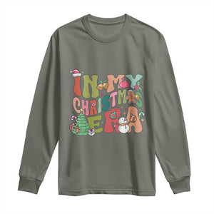 In My Christmas Era Long Sleeve Shirt Cute Groovy Holiday Xmas TS10 Military Green Print Your Wear