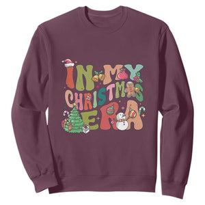 In My Christmas Era Sweatshirt Cute Groovy Holiday Xmas TS10 Maroon Print Your Wear