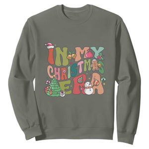 In My Christmas Era Sweatshirt Cute Groovy Holiday Xmas TS10 Military Green Print Your Wear