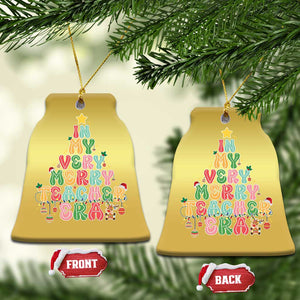 Xmas Teacher Christmas Ornament In My Very Merry Teacher Era Tree TS10 Bell Flake Gold Print Your Wear