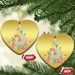 Xmas Teacher Christmas Ornament In My Very Merry Teacher Era Tree TS10 Heart Gold Print Your Wear