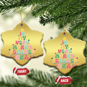 Xmas Teacher Christmas Ornament In My Very Merry Teacher Era Tree TS10 Snow Flake Gold Print Your Wear