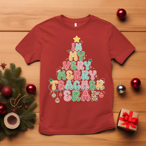 Christmas Teacher T Shirt In My Very Merry Teacher Era Xmas Tree TS10 Red Print Your Wear