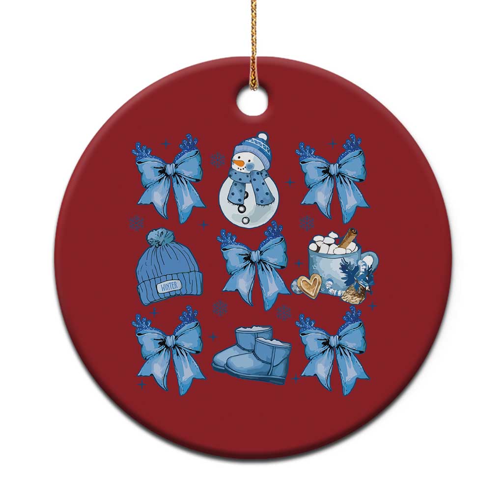 Coquette Bow Christmas Ornament Cozy Winter Xmas Gift Blue Holiday TS10 Print Your Wear