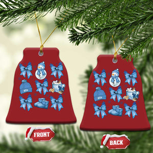 Coquette Bow Christmas Ornament Cozy Winter Xmas Gift Blue Holiday TS10 Bell Flake Red Print Your Wear