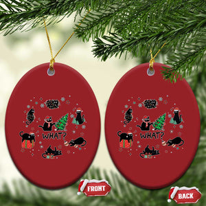 Cute Cat Xmas Christmas Ornament What? Funny Meowy Catmas Gift For New Year TS10 Oval Red Print Your Wear