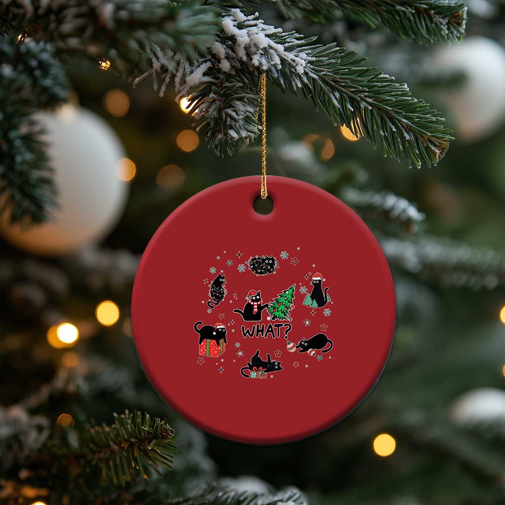 Cute Cat Xmas Christmas Ornament What? Funny Meowy Catmas Gift For New Year TS10 Print Your Wear