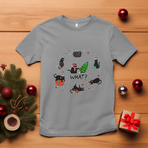 Cute Cat Christmas T Shirt What? Funny Meowy Catmas Gift For New Year TS10 Sport Gray Print Your Wear