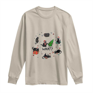 Cute Cat Christmas Long Sleeve Shirt What? Funny Meowy Catmas Gift For New Year TS10 Sand Print Your Wear