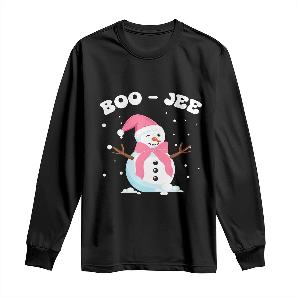 Bougie Snowman Long Sleeve Shirt Pink Christmas Xmas Gifts TS10 Black Print Your Wear